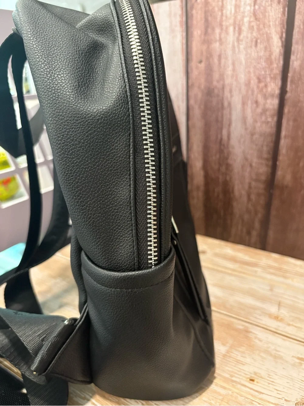 Madden NYC Black Mini Backpack with Front Zip Pockets